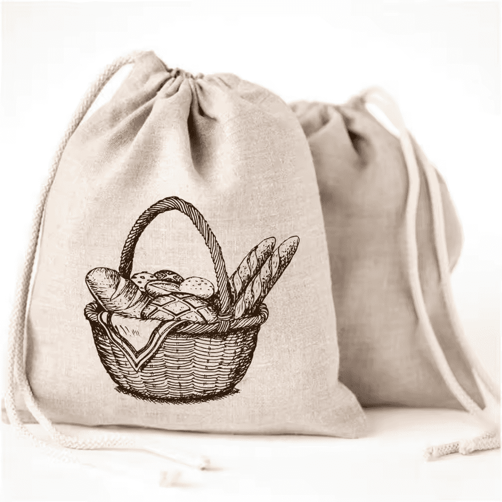 Bread Cotton Drawstring Bag