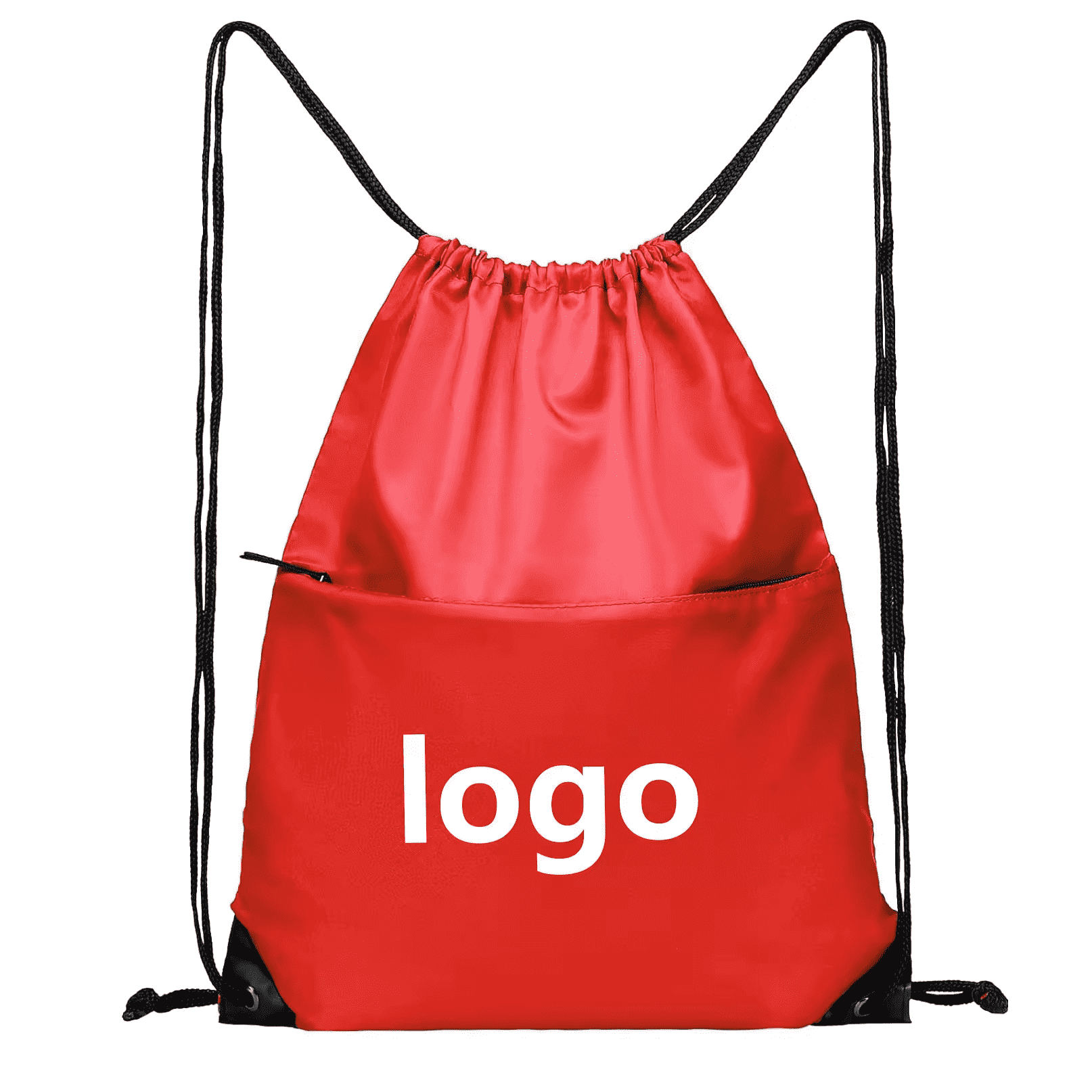 Nylon Drawstring Backpack With Zipper