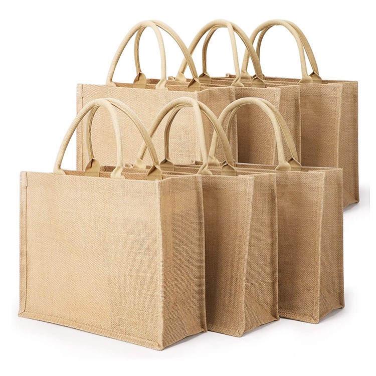 Recycled Jute Burlap Tote Bag